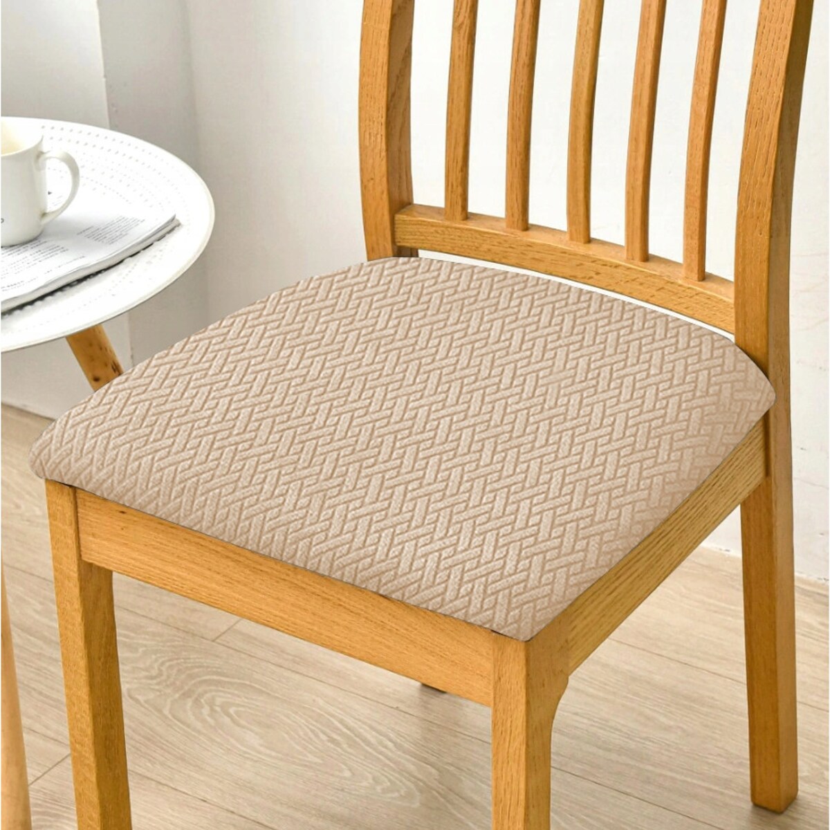 POKROWIEC NA SIEDZISKO 40x40cm BEŻOWY ŻAKARD ELASTYCZNY [60-Z1-BZ]