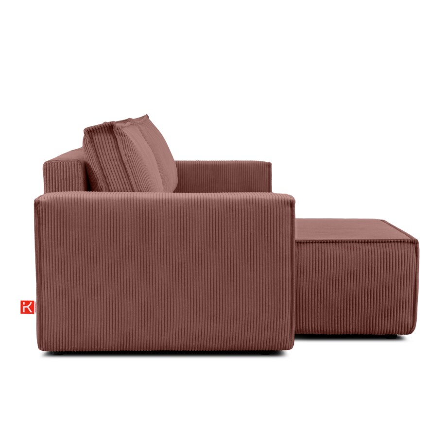 KONSIMO NAPI Uniwersalny narożnik z funkcją spania, różowy, prawy/lewy