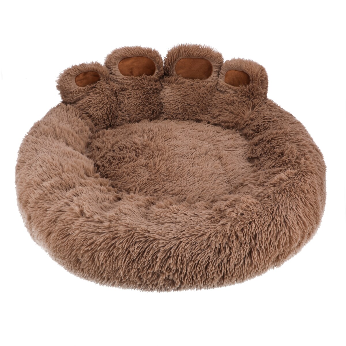Pluszowe okrągłe legowisko 60x60 brązowe