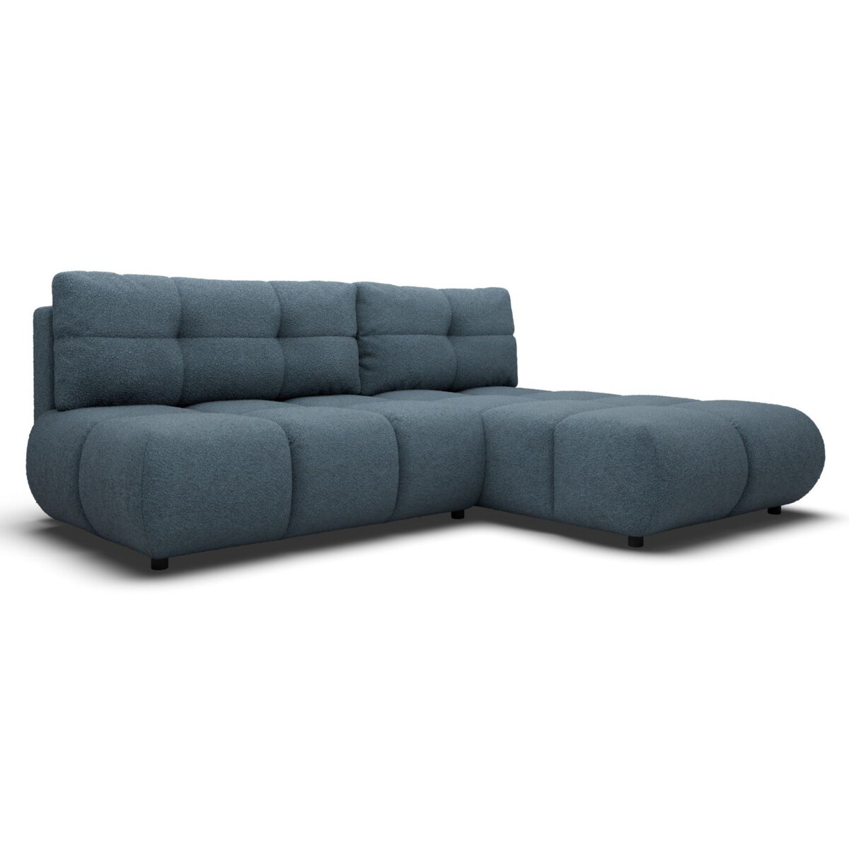 Pikowany Narożnik MILA rozkładany bez boczków prawy ciemnoniebieski