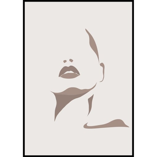 plakat female face outline 70x100 cm