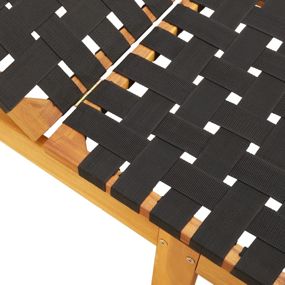 vidaXL Leżaki, 2 szt., czarne, lite drewno akacjowe i tkanina