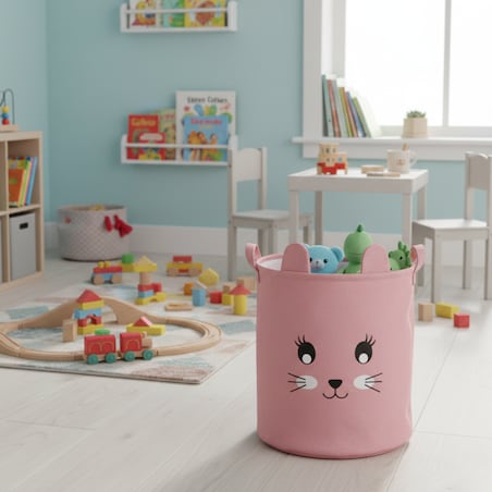 Kosz na zabawki klocki zamykany ze ściągaczem duży XXL organizer pojemnik