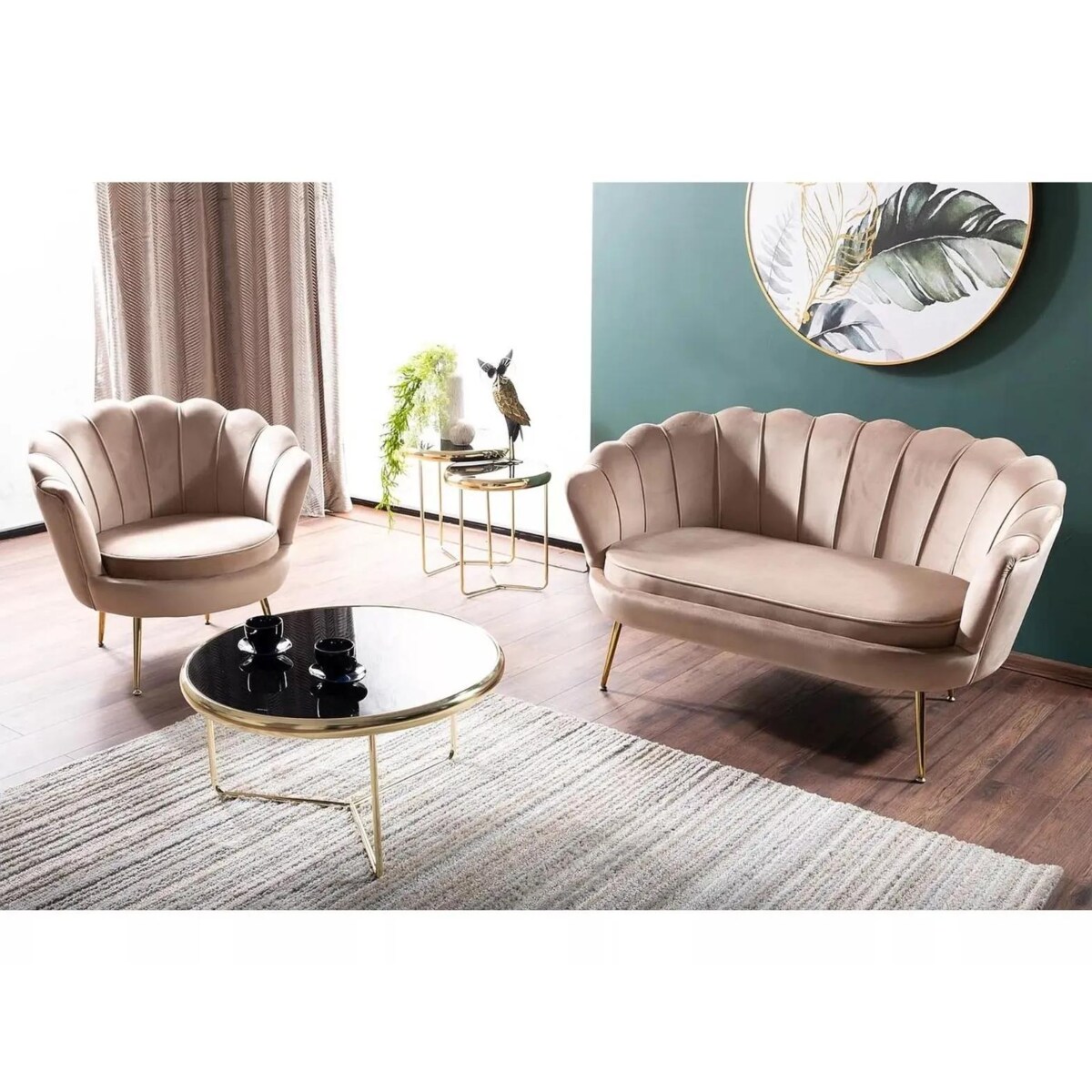 Sofa CAMELLIA 2 VELVET beżowa