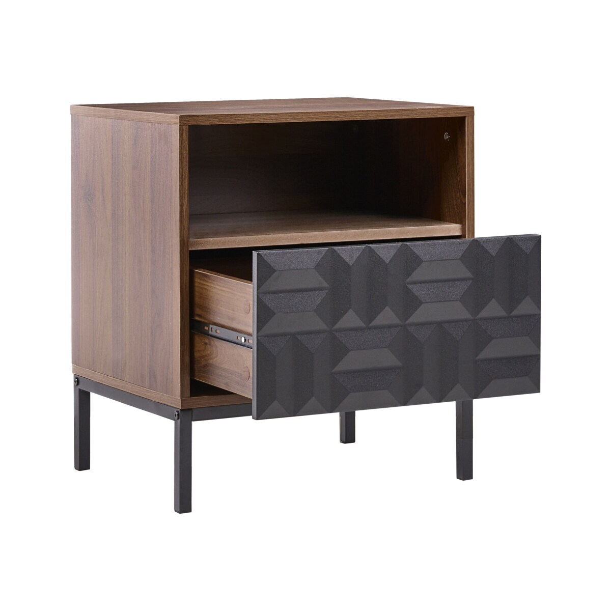 Szafka nocna 1 szuflada CARAQUET Ciemnobrązowy