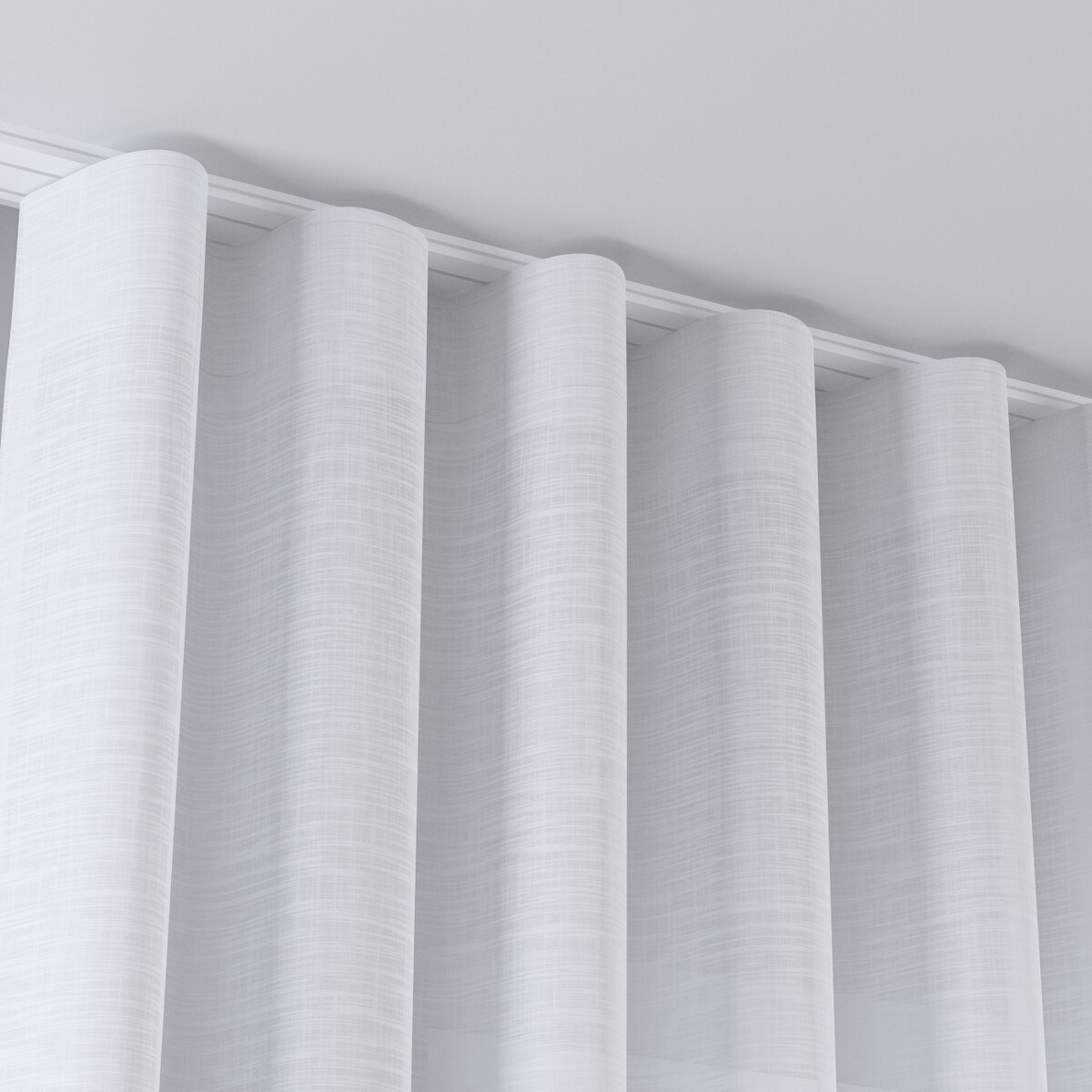 Zasłona na taśmie wave 130x245 prześwitujący biały