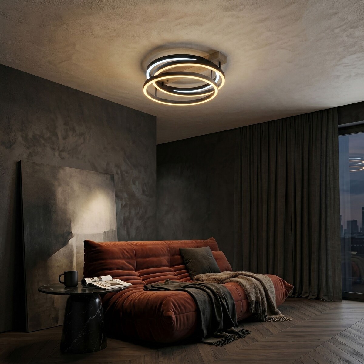 Lampa Sufitowa Swe058-C Led Czarny, Metal, Tworzywo Sztuczne