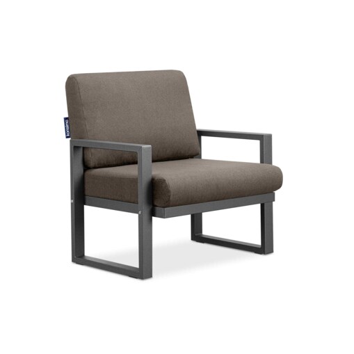 KONSIMO FRENA Antracytowy stalowy fotel ogrodowy w stylu loftu