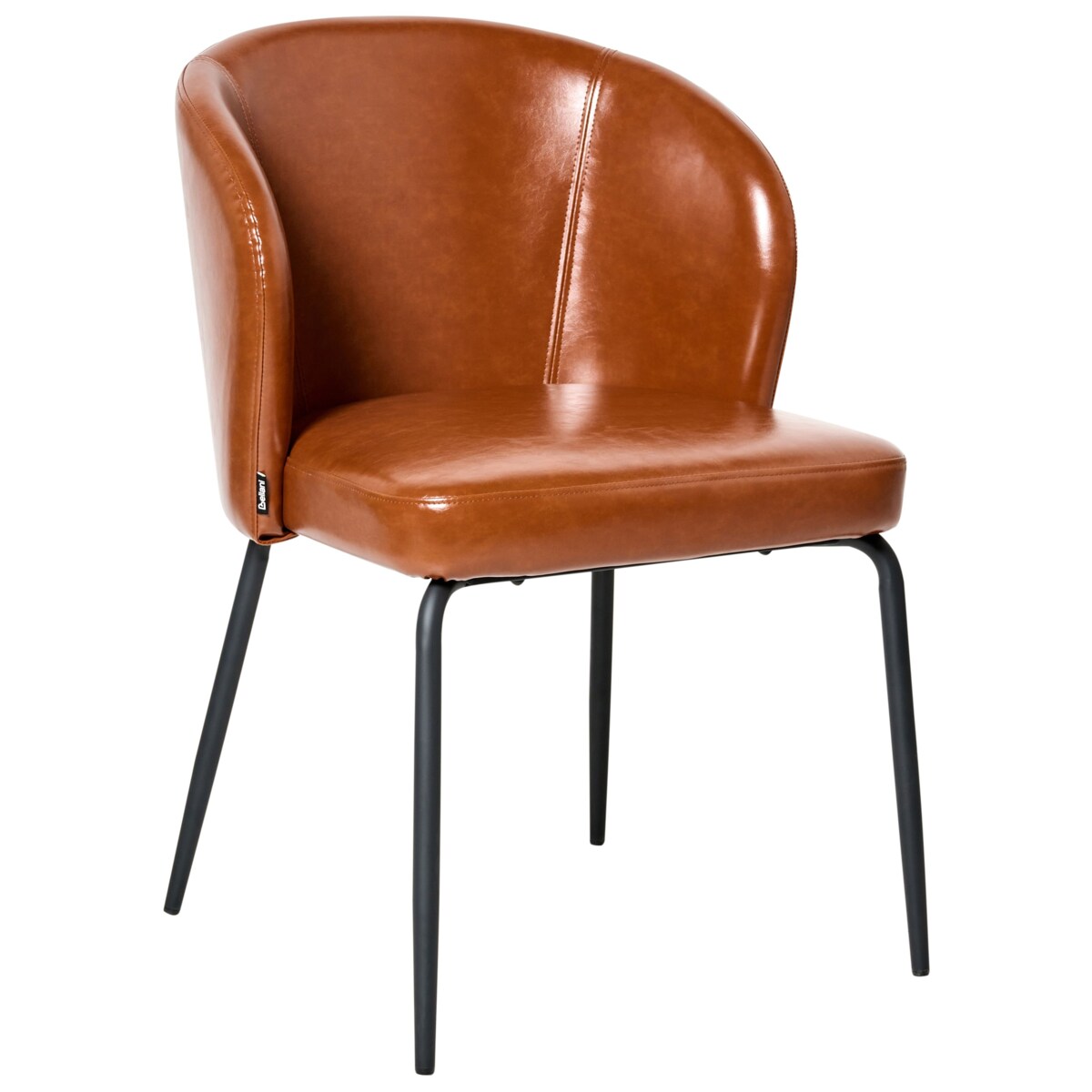 Zestaw 2 krzeseł do jadalni ZANA Ekoskóra Złoty brąz