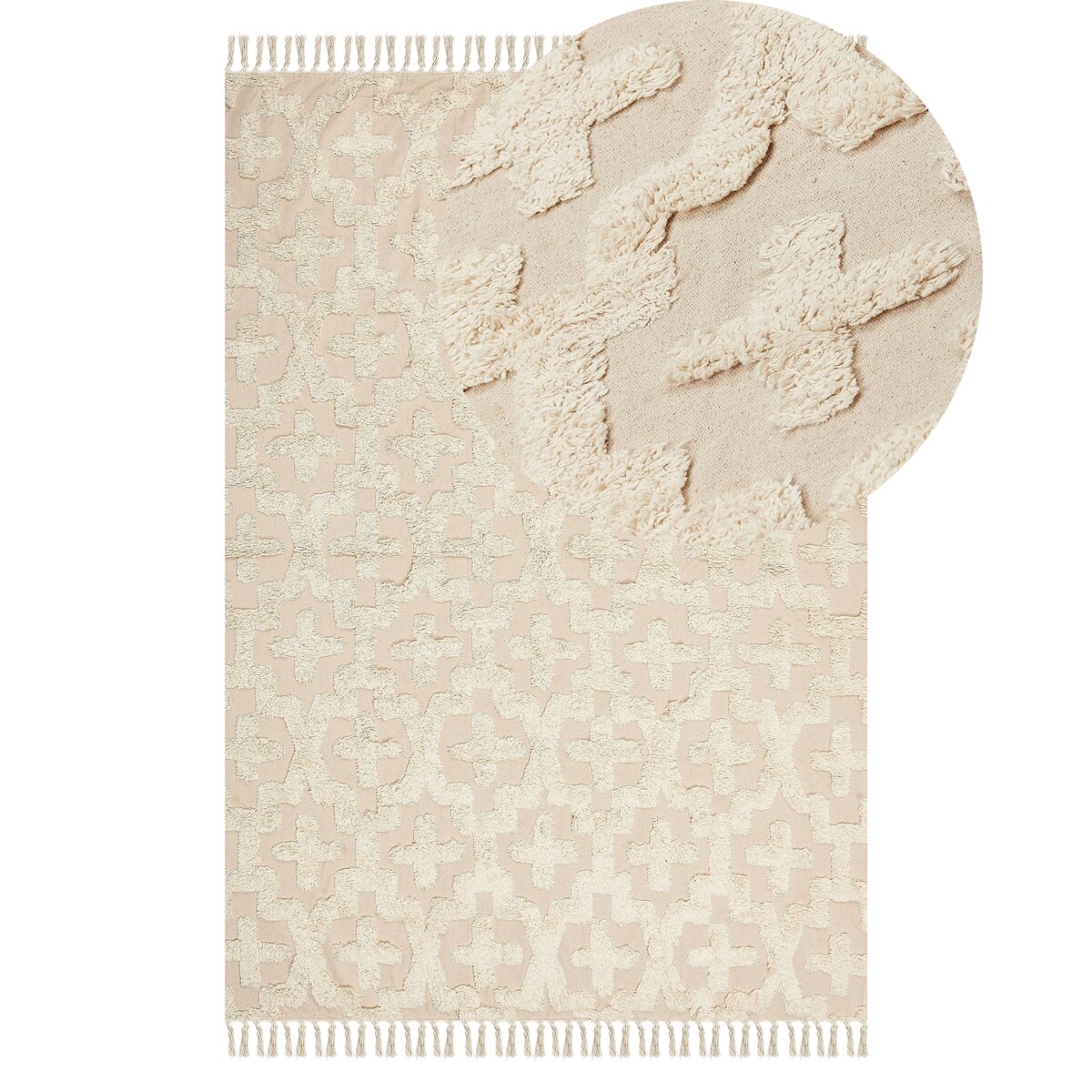 Dywan bawełniany 140 x 200 cm beżowy ITANAGAR