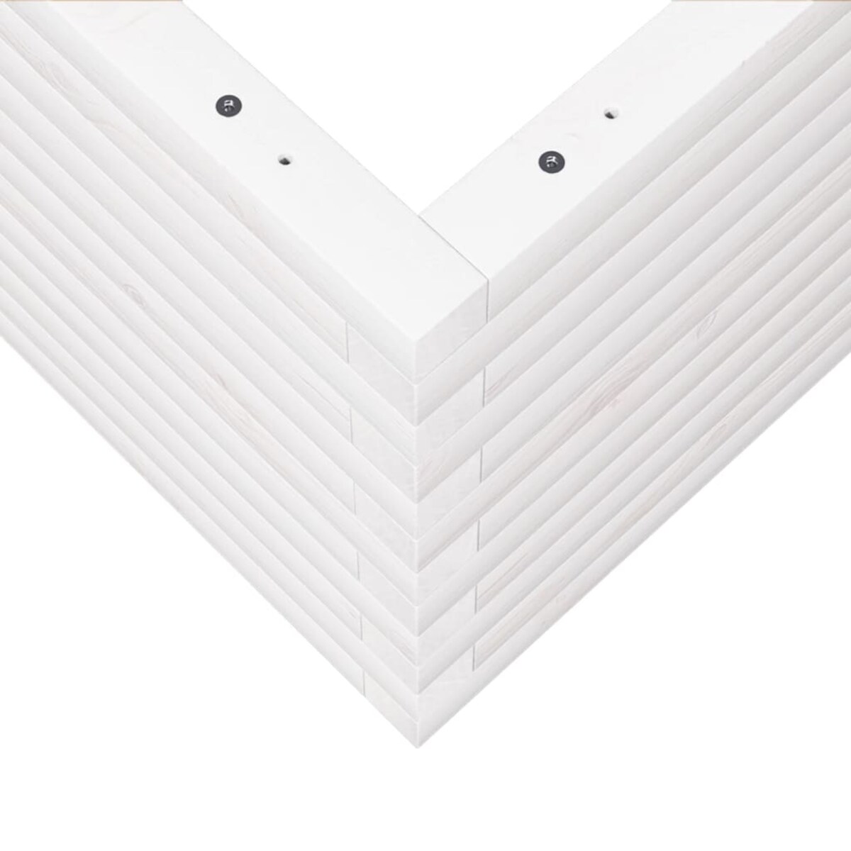 vidaXL Donica ogrodowa, biała, 60x60x46 cm, lite drewno sosnowe