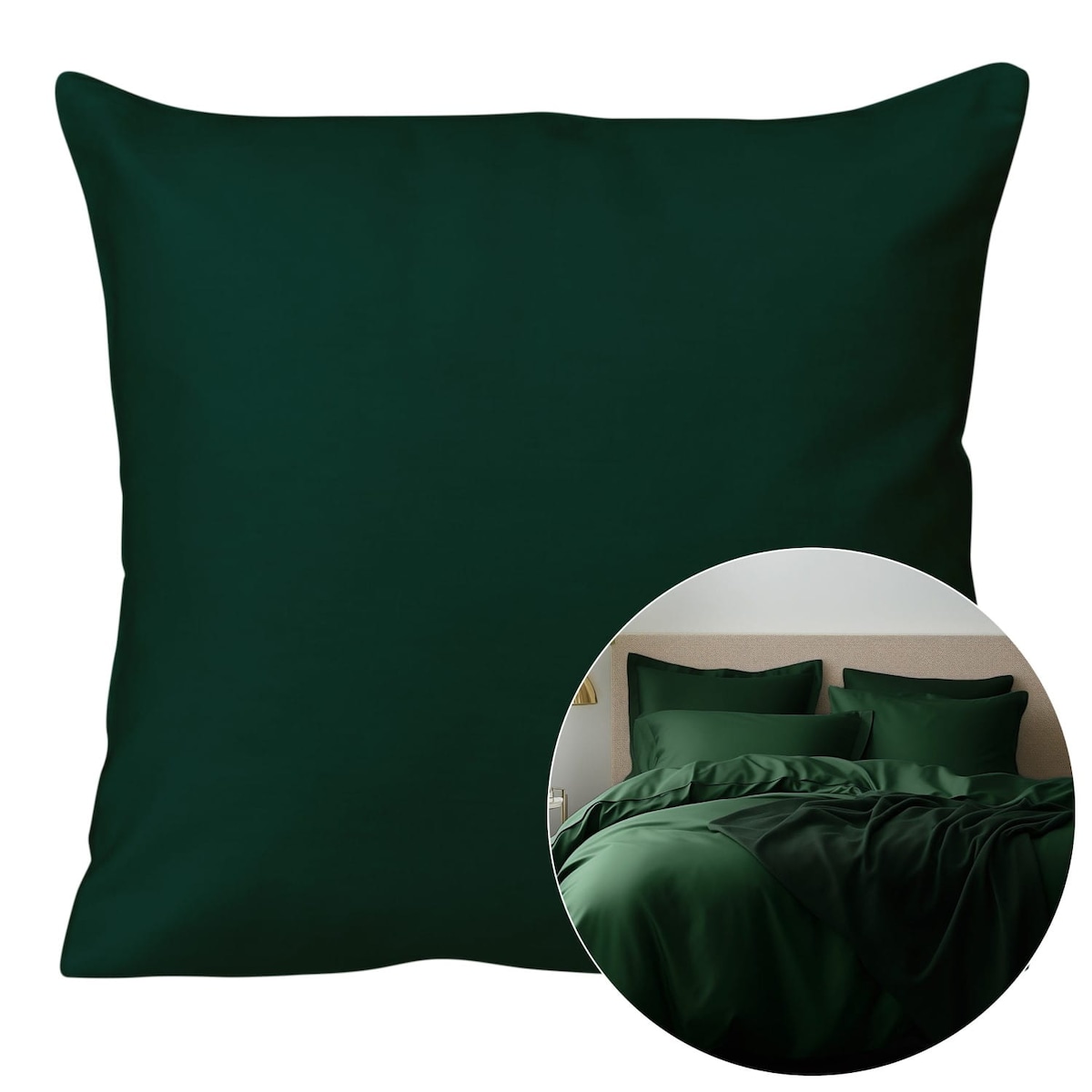 Poszewka satynowa 40x40 kolor butelkowa zieleń