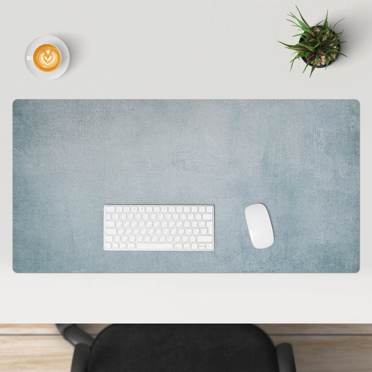 Turkusowa mata na biurko Subtelna tekstura tła, 100x50 cm