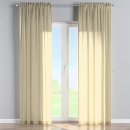 Zasłona na kanale z grzywką 1 szt. 130x245 jasny beż