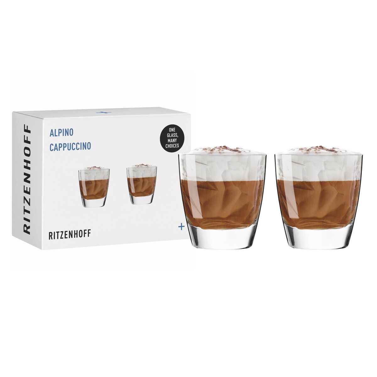 Ritzenhoff Alpino Cappuccino Zestaw 2 Kryształowych szklanek do cappuccino whisky wody