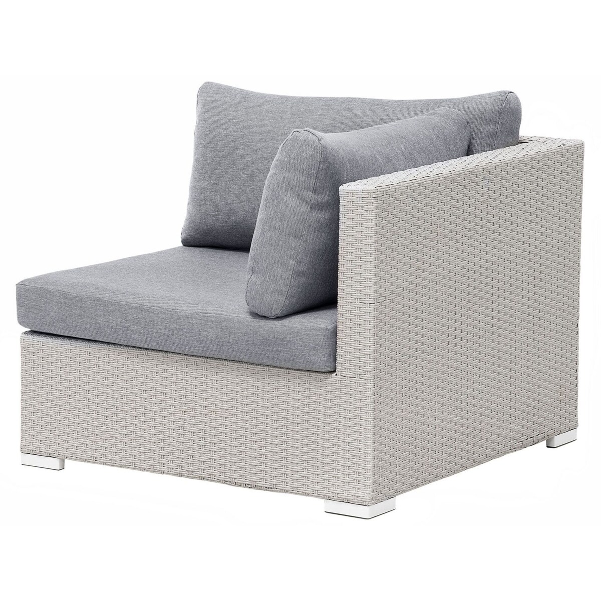 Zestaw ogrodowy z technorattanu 4-osobowy prawostronny szary SANO II