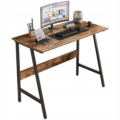 Biurko komputerowe loft industrialne szkolne rustykalne drewno retro 100 cm