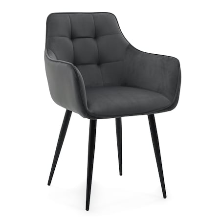 Krzesło tapicerowane welurowe GALLO velvet szary