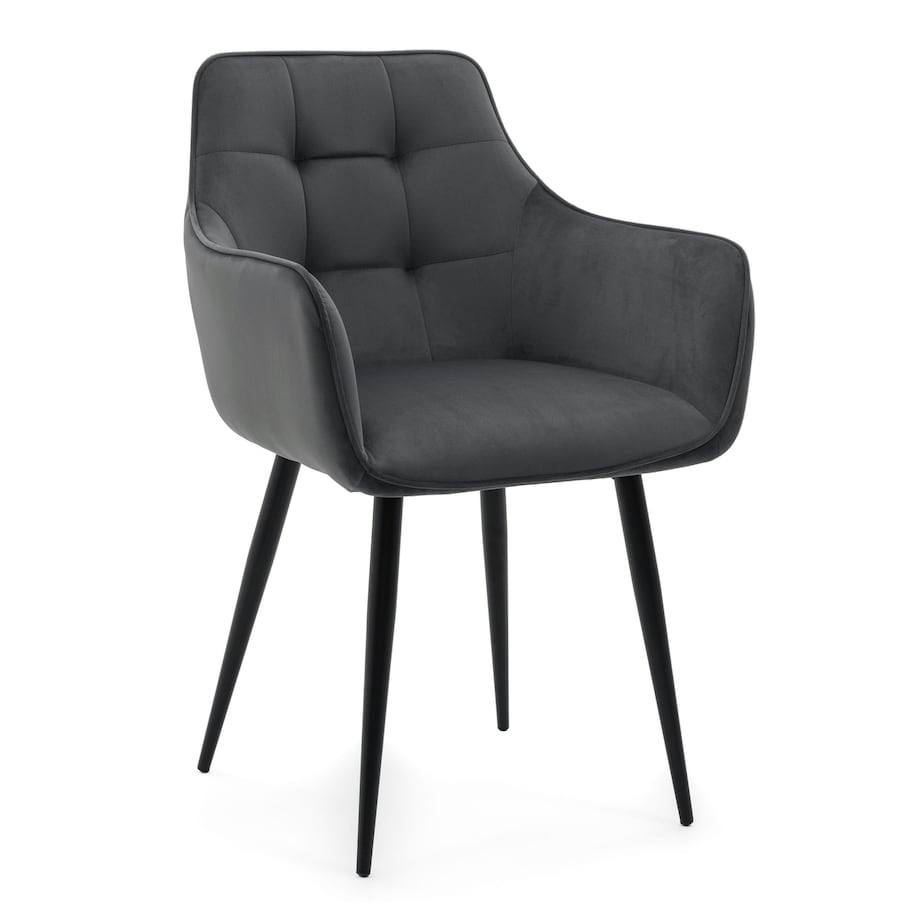 Krzesło tapicerowane welurowe GALLO velvet szary