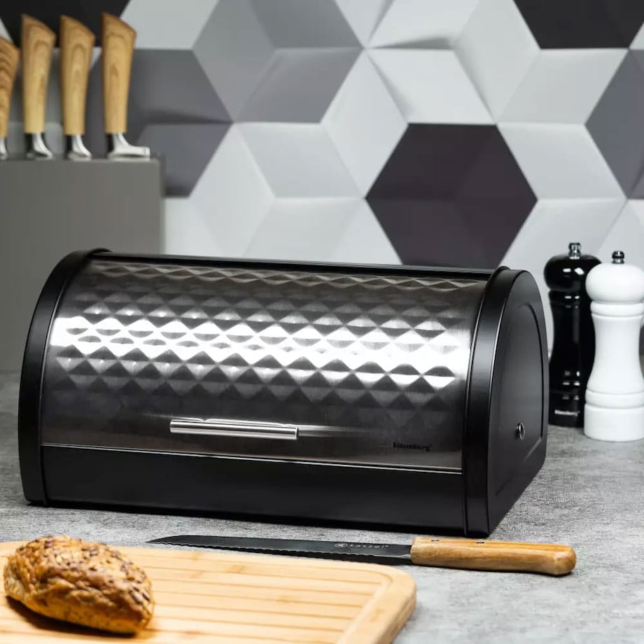 Chlebak stalowy z pokrywą Diamond pojemnik na pieczywo chleb KLAUSBERG