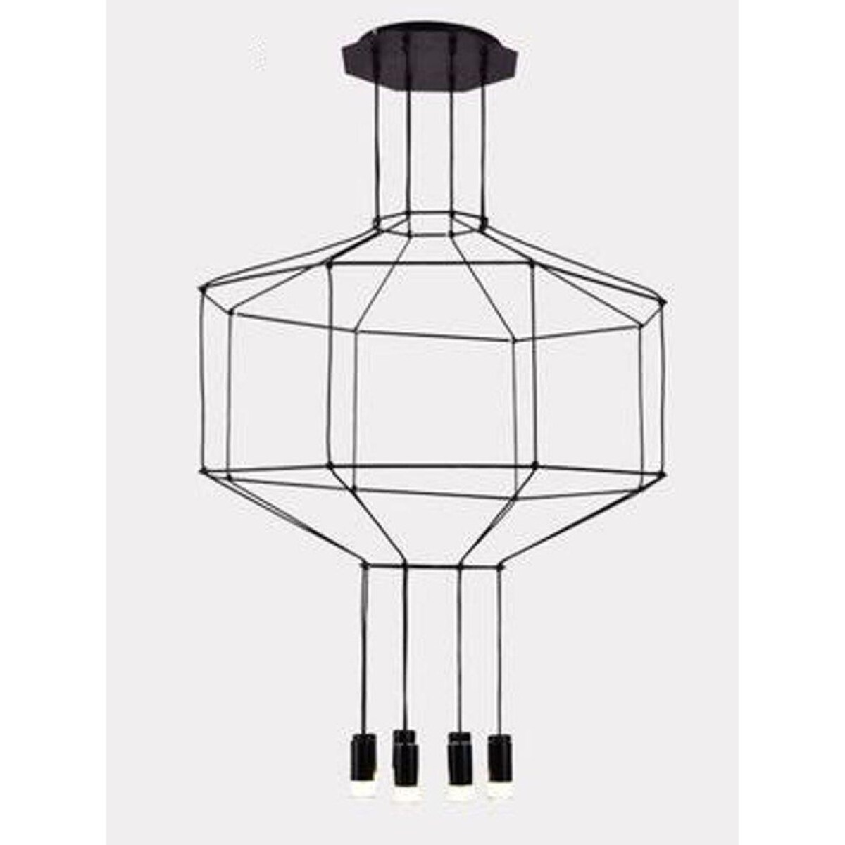 Futurystyczna lampa wisząca Linea XT080-8P Step tuby cube czarna