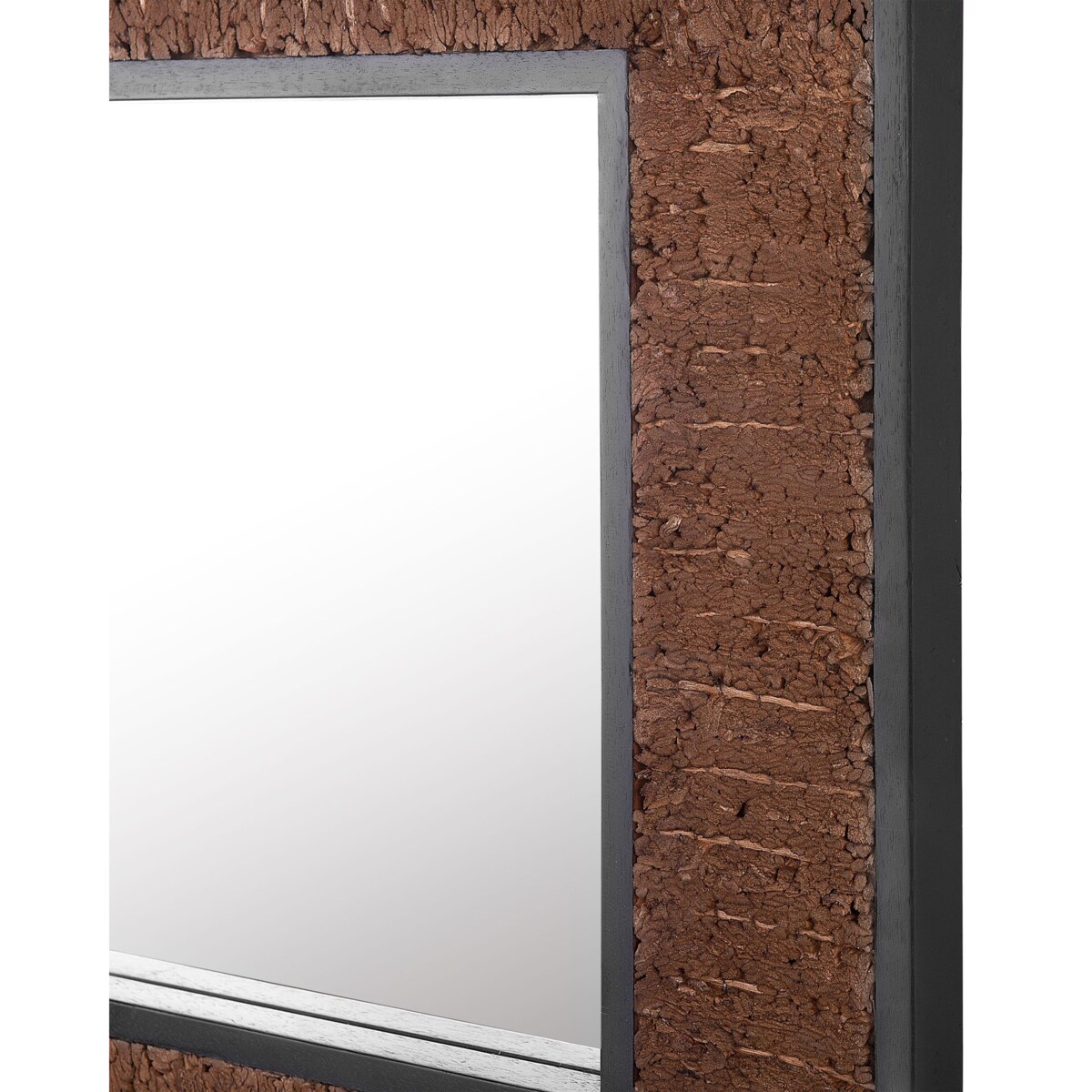 Drewniane lustro ścienne 60 x 60 cm ciemne BOISE