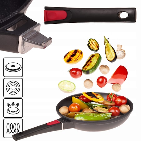 Patelnia marmurowa z odpinaną rączką uchwytem 24cm KAMILLE