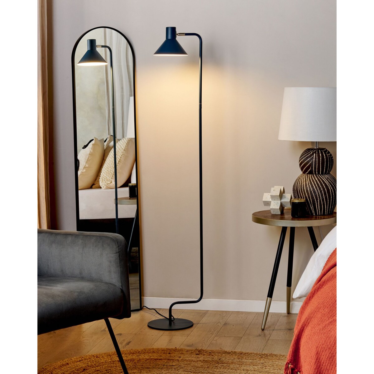 Lampa podłogowa RIMAVA Regulowana Metal Niebieski