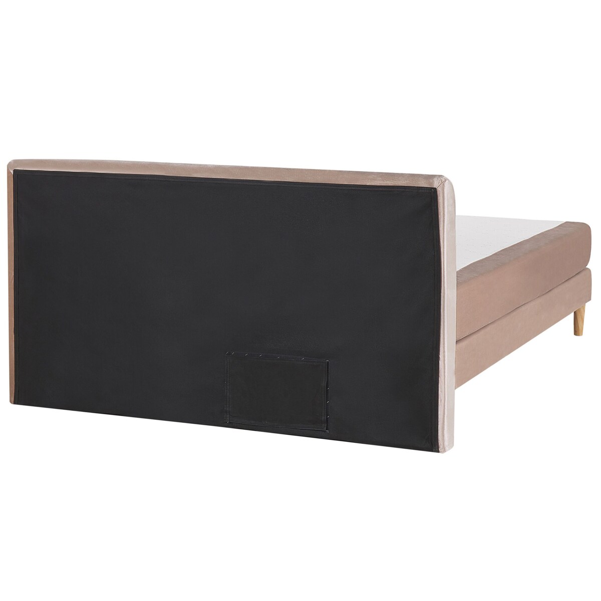 Łóżko kontynentalne welurowe 180 x 200 cm beżowe MARQUISE