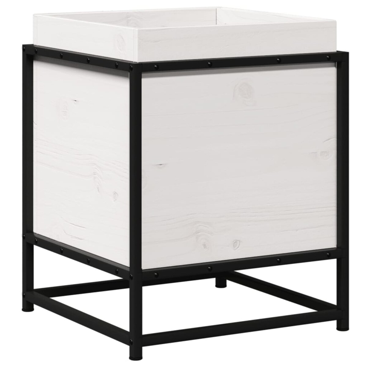 vidaXL Donica ogrodowa, biała, 40x40x50 cm, lite drewno sosnowe