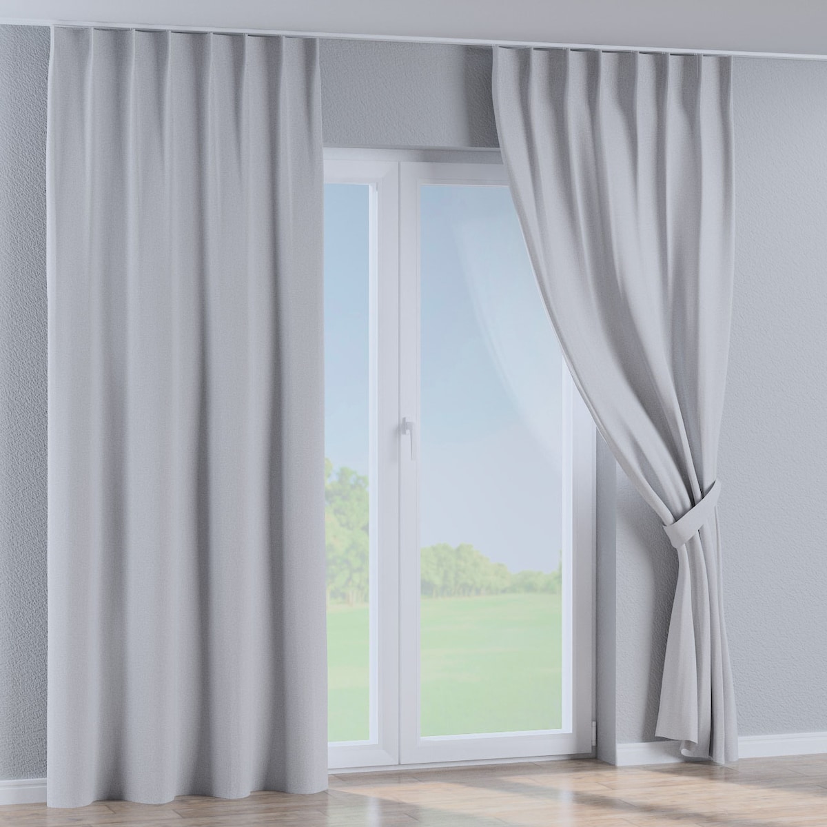 Zasłona na haczykach flex pojedynczych 130x245 jasny szary