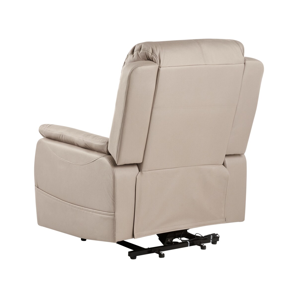 Elektryczny fotel rozkładany GLORIE Z masażem Ekoskóra Beżowoszary