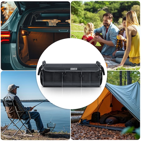 Organizer torba do bagażnika samochodu auta kufer usztywniony skrzynia na rzepy Humberg