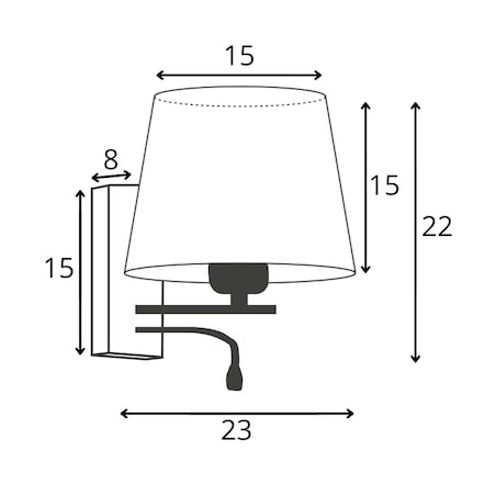 Kinkiet LED lampa ścienna lampa na ścianę z abażurem stożek MOTO