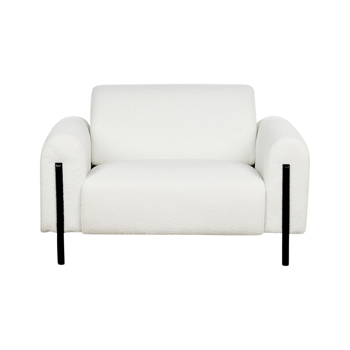 Fotel boucle biały ASKIM