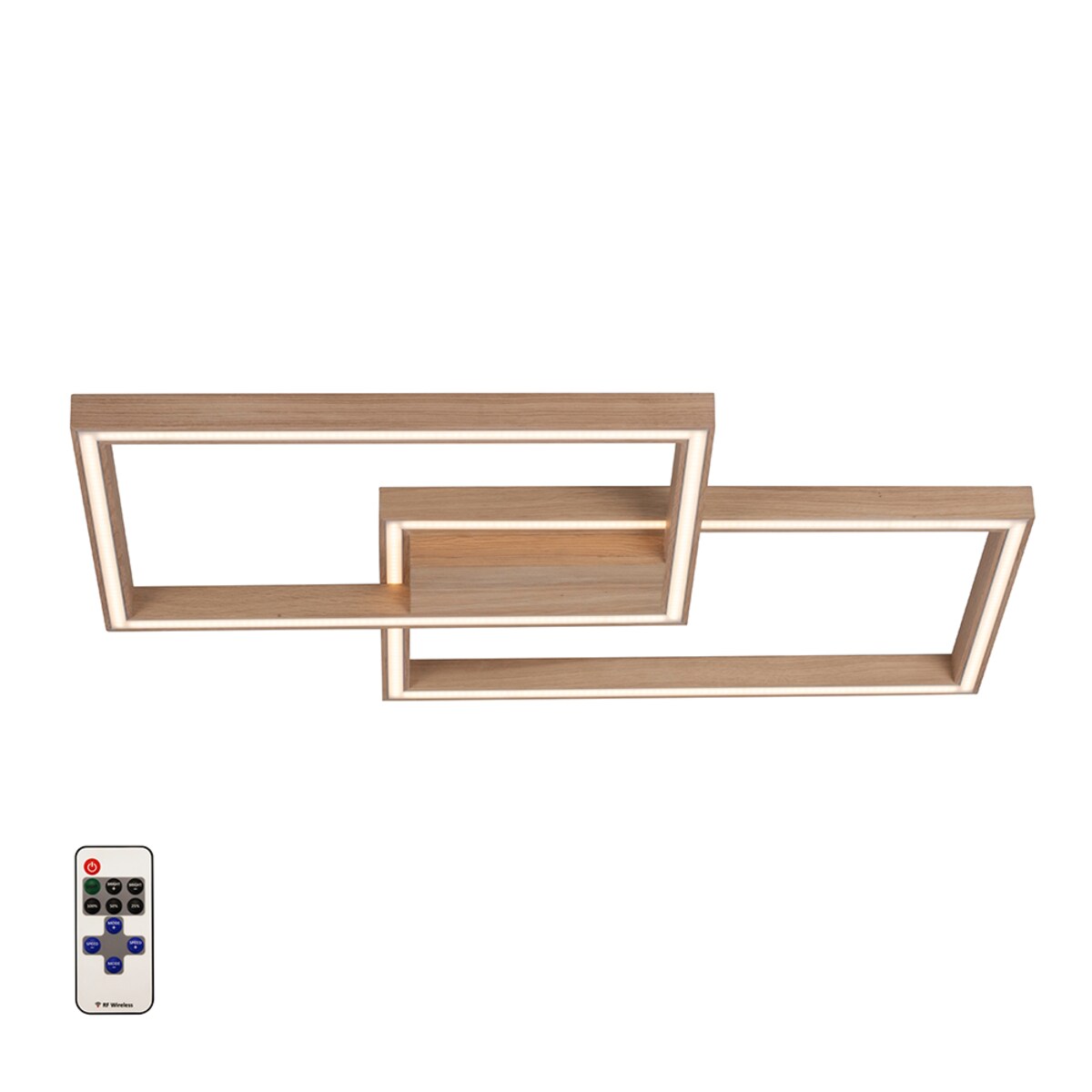 Drewniana Lampa Sufitowa BRITOP Lighting 1xLED 24V 48W Dąb Olejowany FSC, Sterowana Pilotem, Polski Producent, 1 szt.