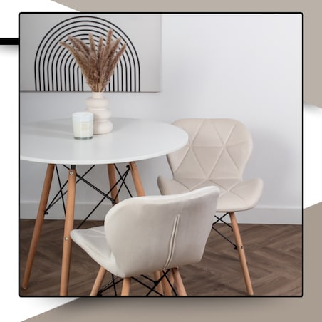 Krzesło Tapicerowane Welurowe Do Jadalni Salonu Pikowane Skandynawskie