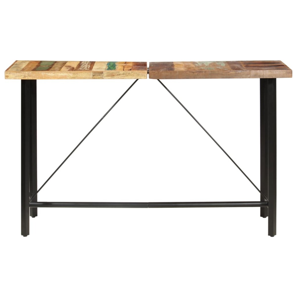 vidaXL Stolik barowy, 180x70x107 cm, lite drewno z odzysku