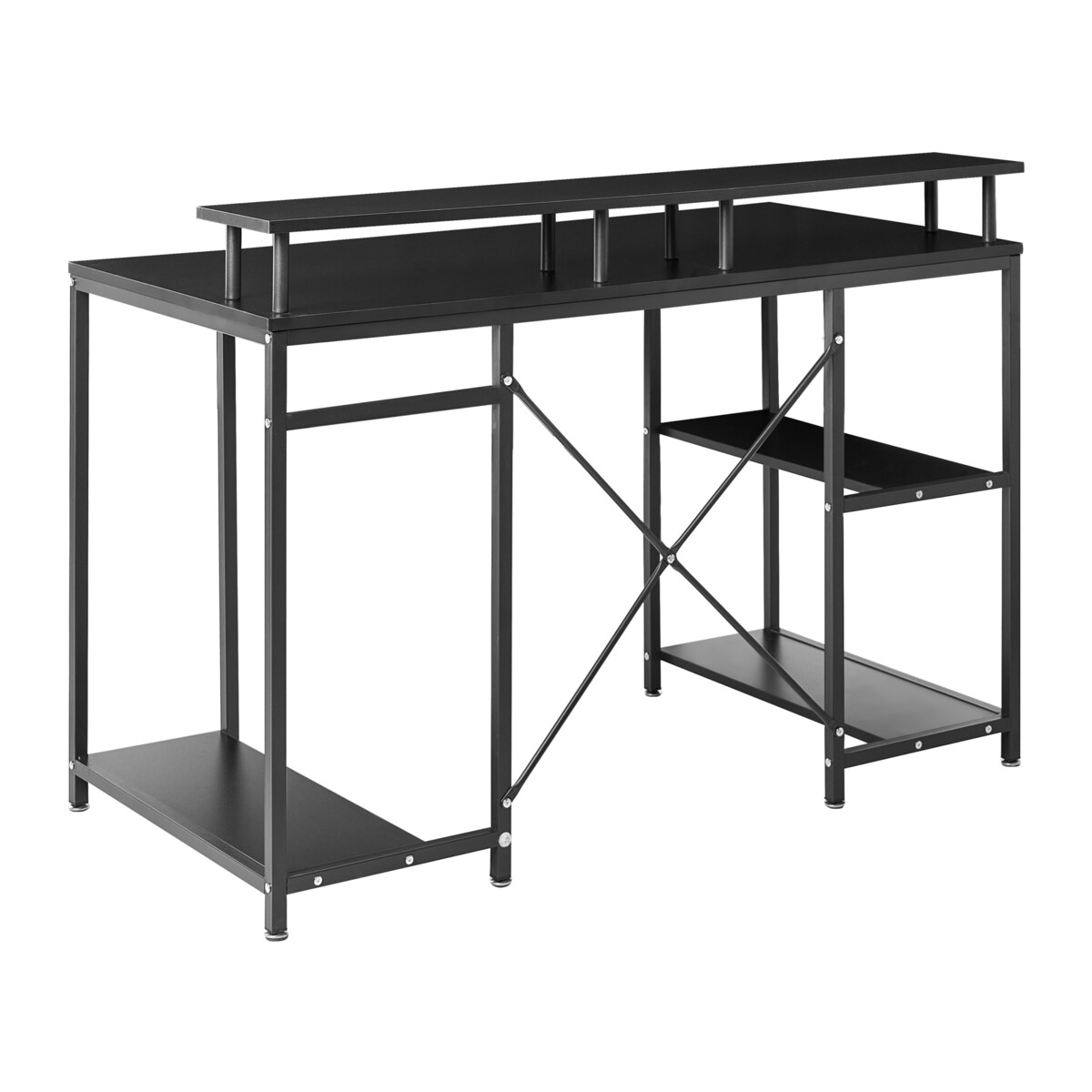 Biurko CADDO Czarny 120 cm 60 cm z półkami