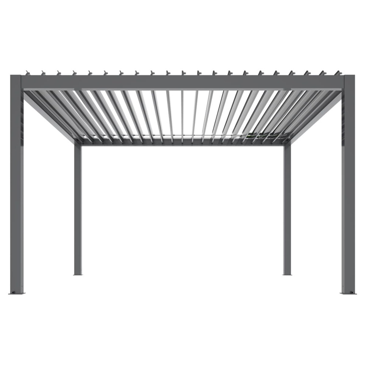 Pergola ogrodowa elektryczna 4x4x2.5m aluminiowa LED antracyt