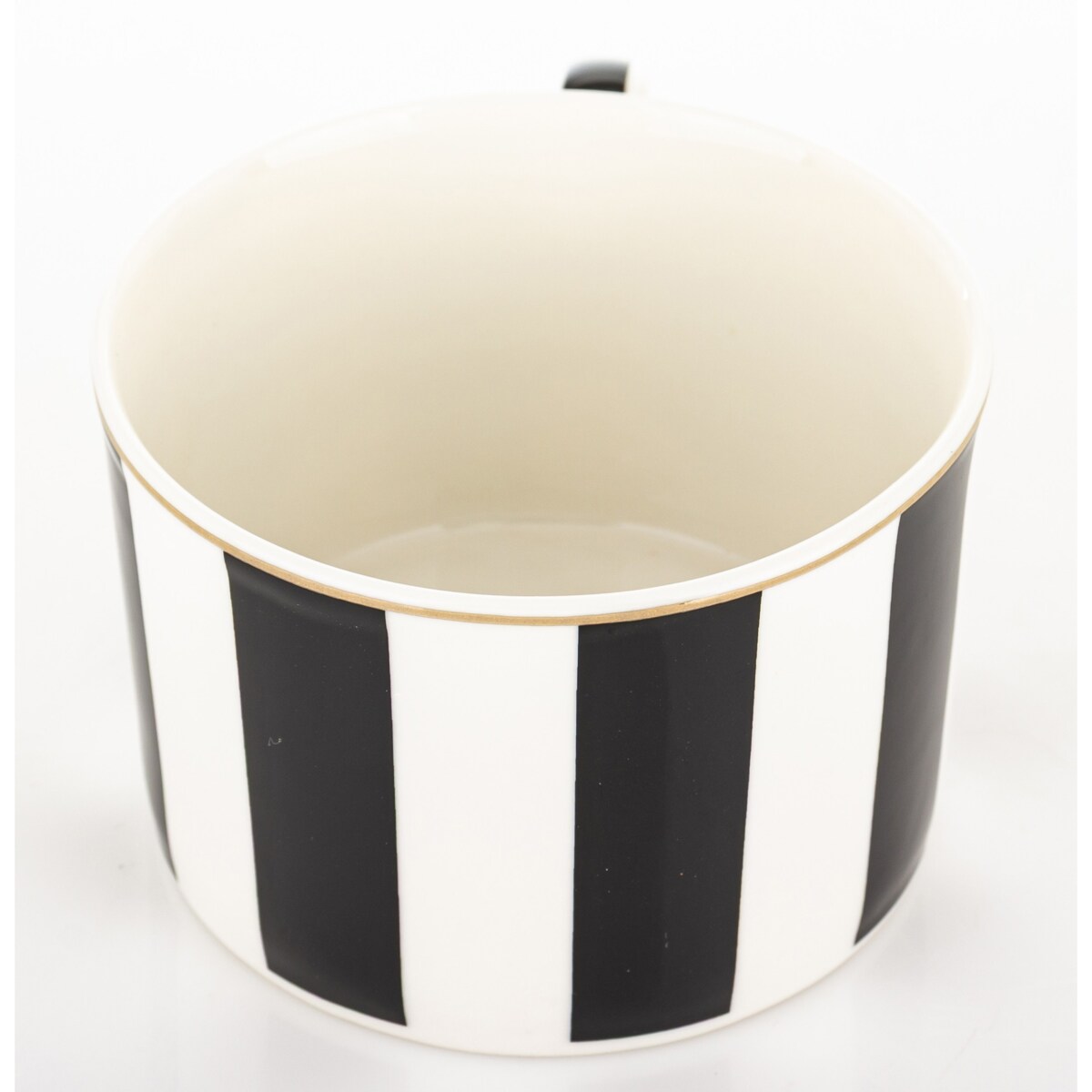 Filiżanka 220 ml i spodeczek, w czarne pionowe paski, w pudełku, LARGO