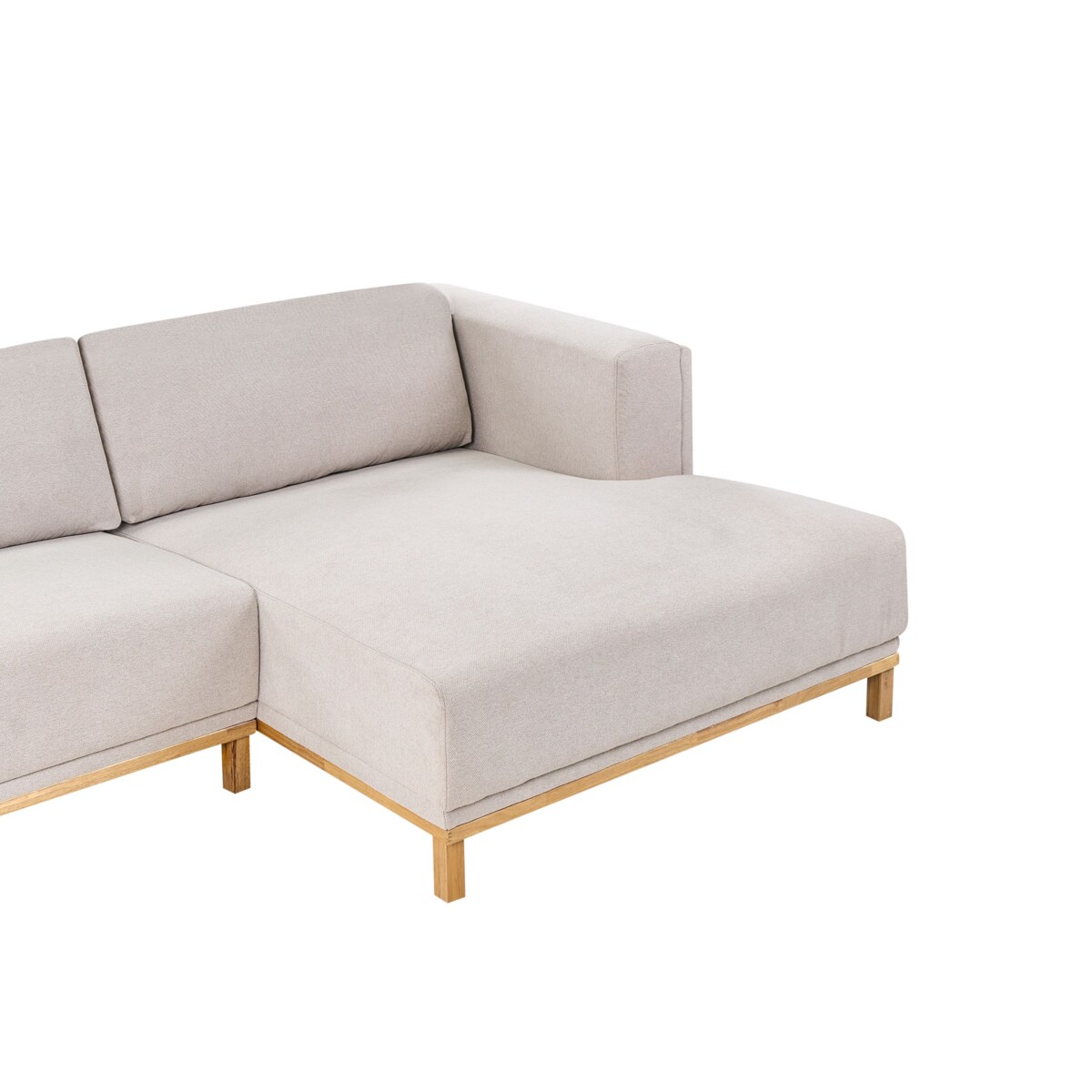 Narożnik dla 5 osób VENG Jasnobeżowy Lewostronny