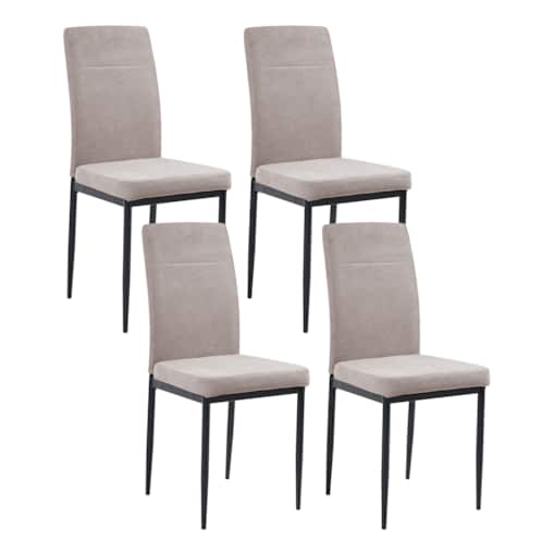 Zestaw 4 krzeseł do jadalni RINER Beżowoszary