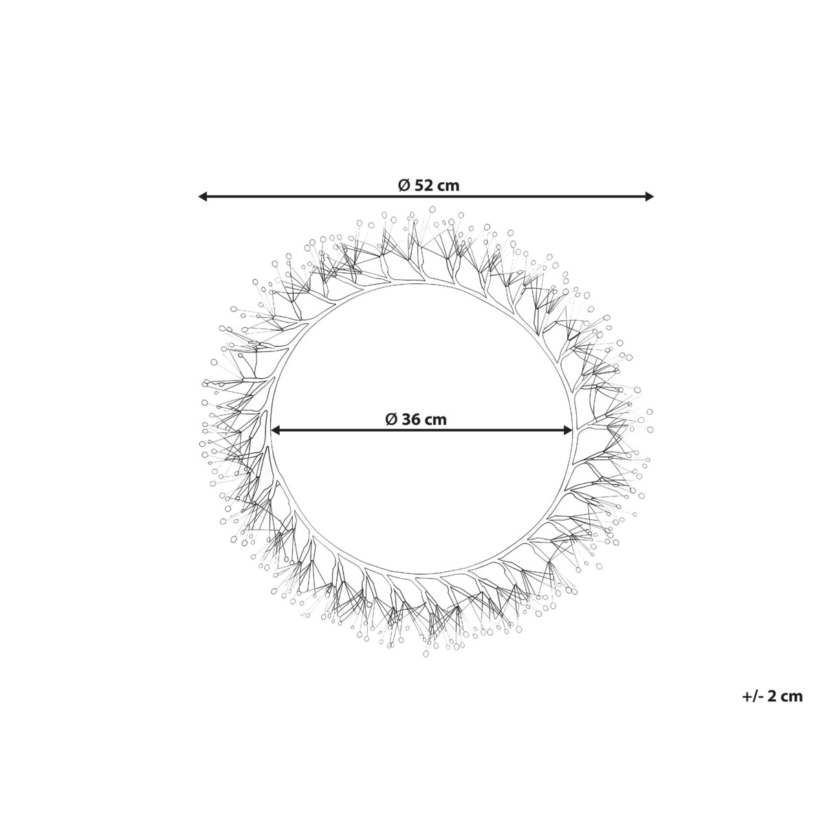 Wieniec świąteczny LED MUGGAN Czarny 52 cm