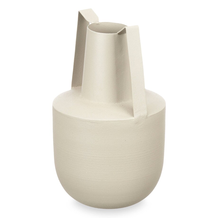Wazon metalowy w pastelowym kolorze z uchwytami, 21 cm