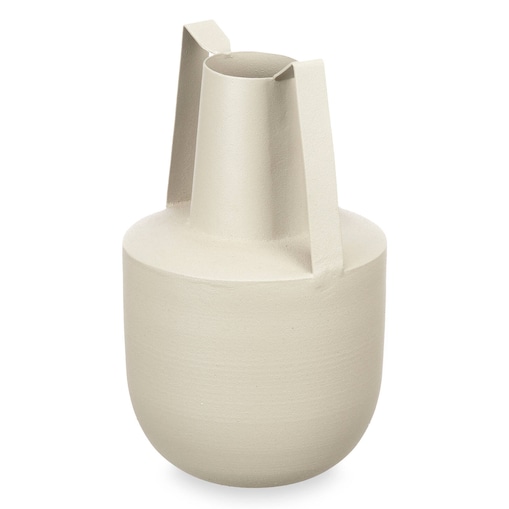 Wazon metalowy w pastelowym kolorze z uchwytami, 21 cm