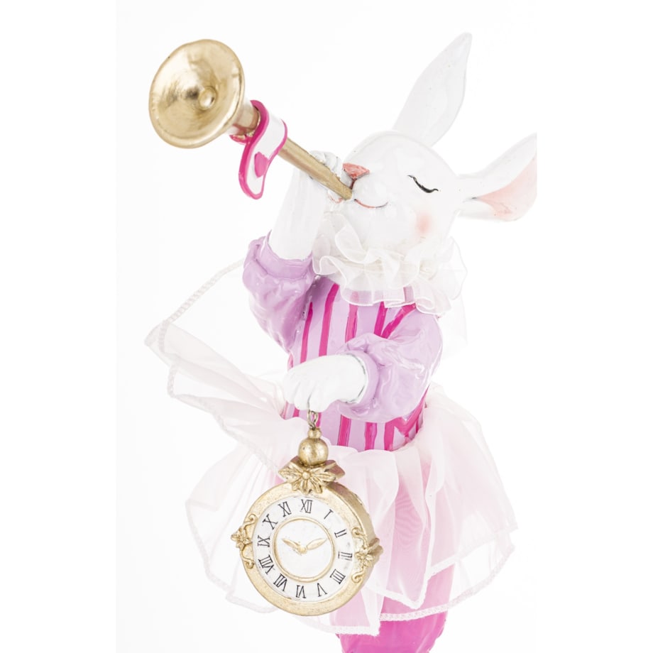 Dekoracja - króliczka z trąbką i zegarem 30x25x15 cm CIRCUS-3
