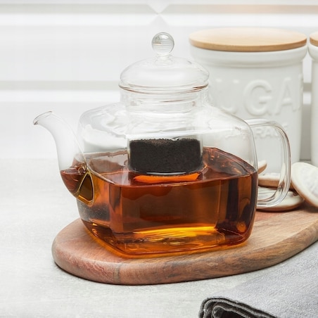 DZBANEK Z ZAPARZACZEM szklanym sitko imbryk czajnik na zioła herbatę 1,2 L