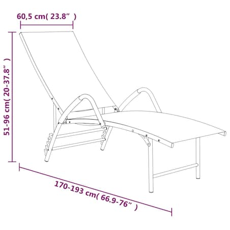 vidaXL Leżak z tworzywa textilene i aluminium, kolor taupe