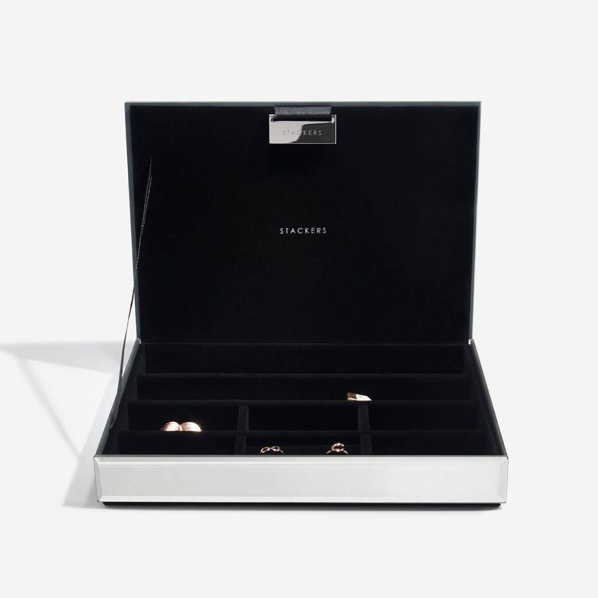 Szkatułka na biżuterię Stackers Glitter classic różowa z pokrywką